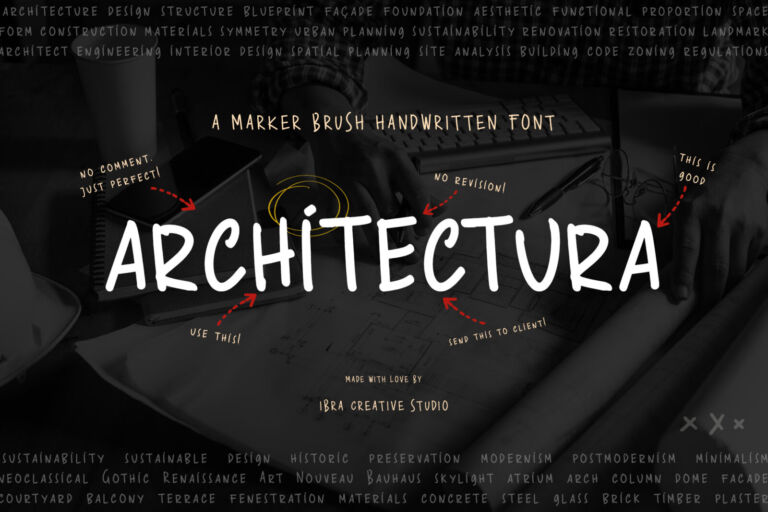 Architectura – Handwritten Brush Typeface font preview