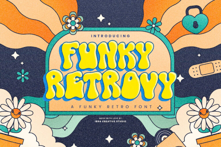 Funky Retrovy – A Funky Retro Font font preview