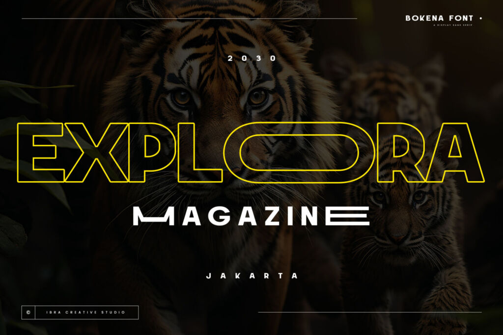 Bokena – A Stretched Sans Serif font preview