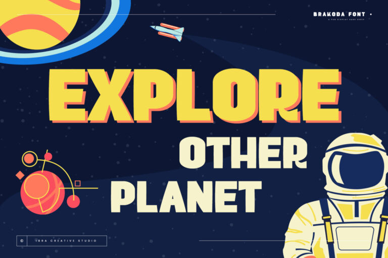 Brakoda – A Fun Display Sans Serif font preview