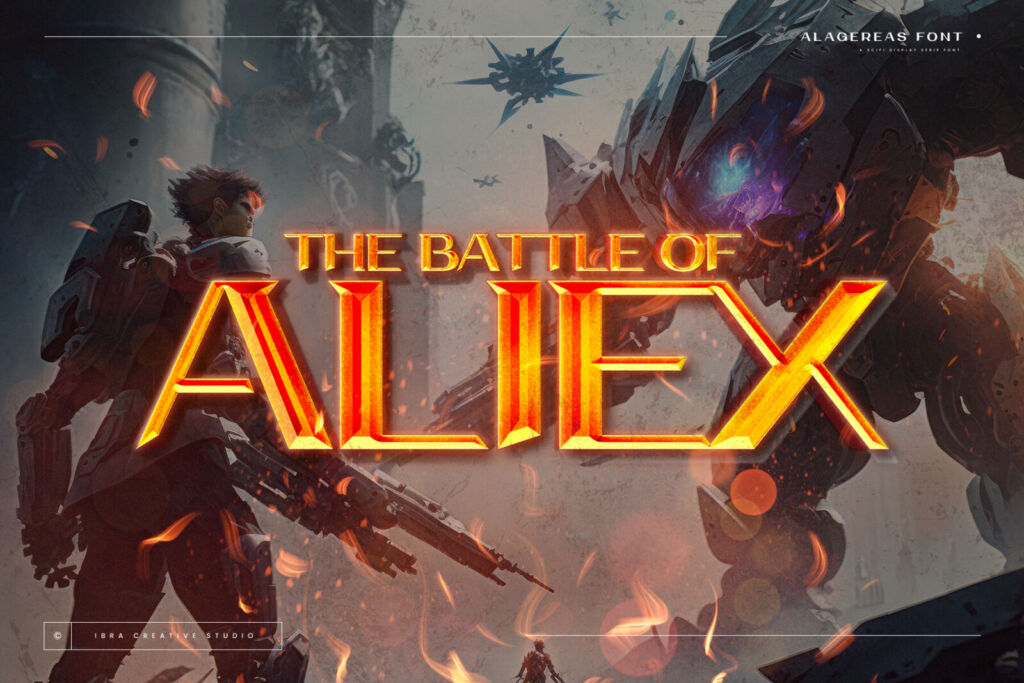 Alagereas – A Scifi Display Serif Font font preview