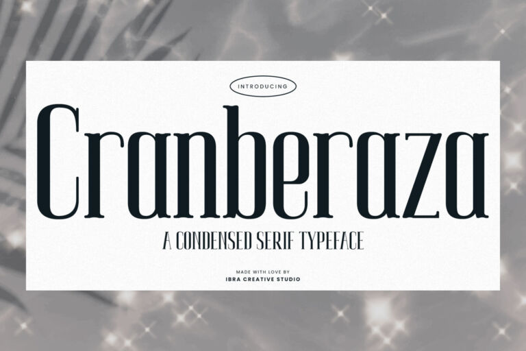 Cranberaza – A Condensed Serif Typeface font preview