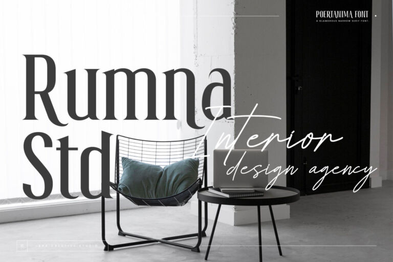 Poertanima – A Glamorous Narrow Serif Font font preview