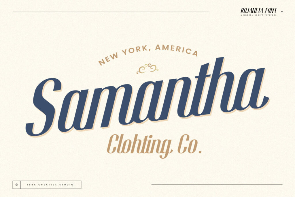 Rojaneta – A Modern Script Typeface font preview