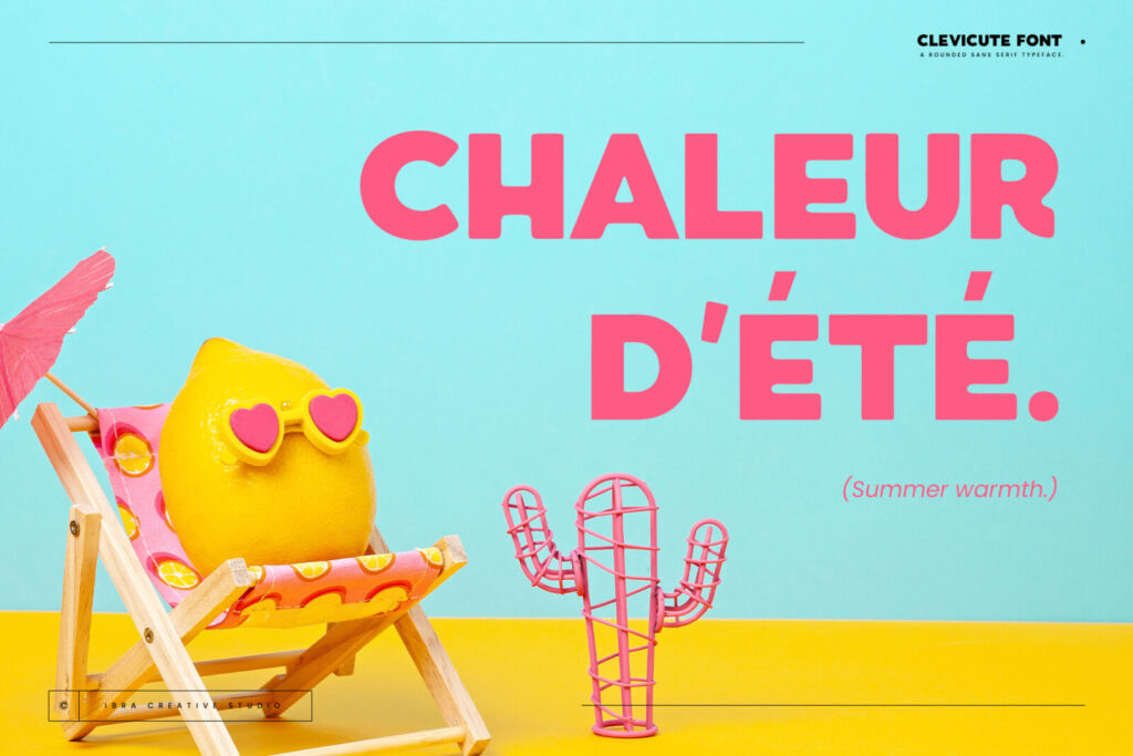 Clevicute font in use — rounded sans typeface by Ibra Creative Studio
