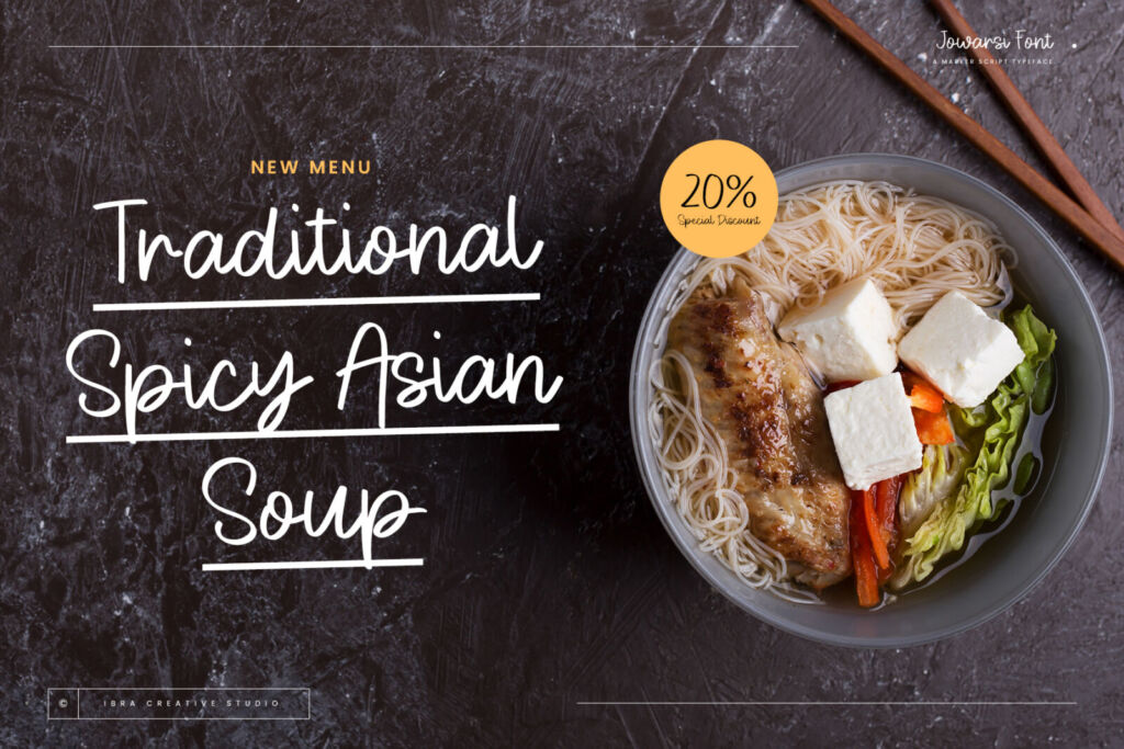 Jowarsi font in use — marker script typeface by Ibra Creative Studio