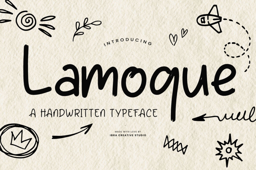 Lamoque, a handwritten typeface by Ibra Creative Studio